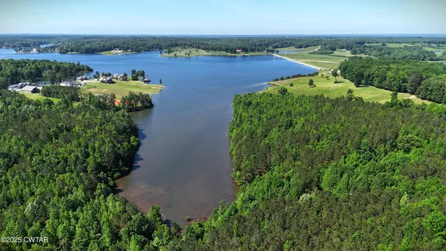 an aerial view of a houses with a yard