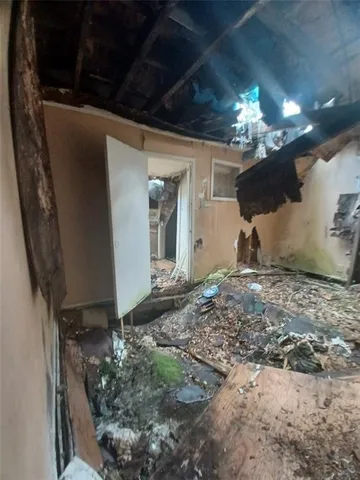 a view of a porch of a house