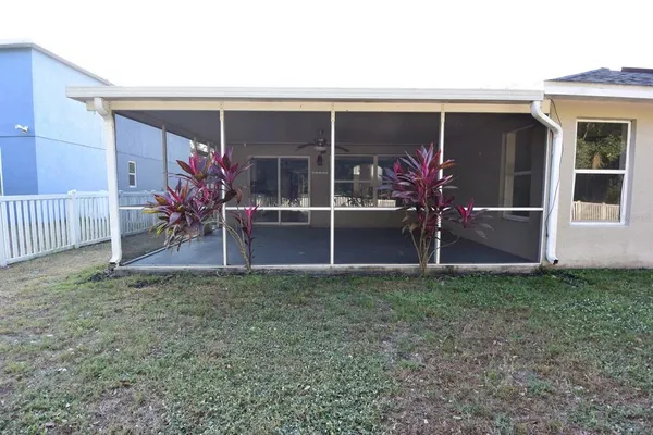 a view of a backyard with a garden