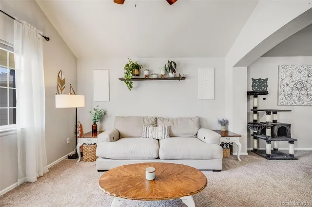 a living room with furniture and a couch