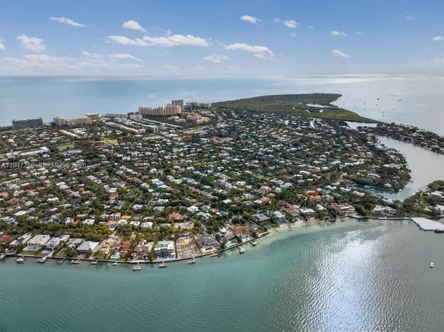 a city view with ocean