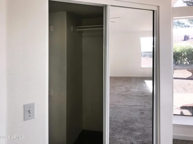 an empty room with a window