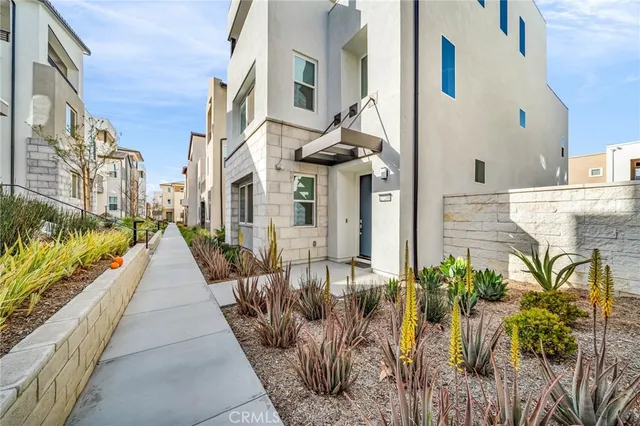a view of a potted flower in the corridor