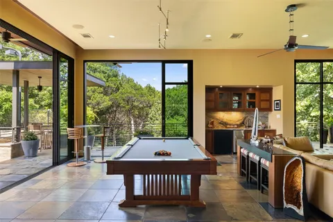 a backyard of a house with lots of green space