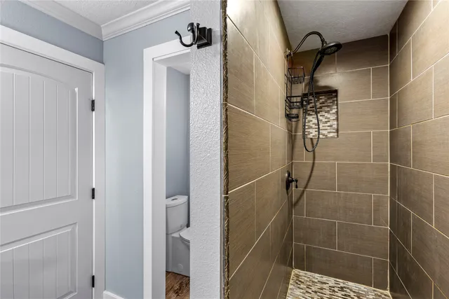 a bathroom with a shower