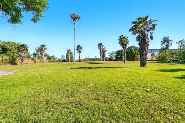 a view of a yard with an outdoor space