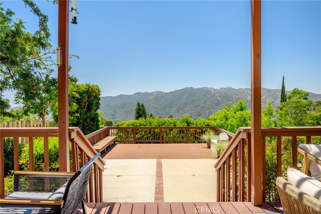 3404 Markridge Road La Crescenta, CA 91214 - Photo 45 of 67 View from top deck to additional patio and deck areas, with beautiful view of mountains