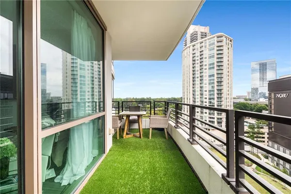 a view of balcony with outdoor view
