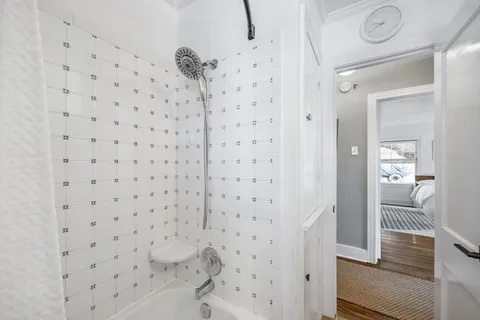 a bathroom with a shower