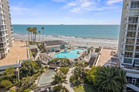 a view of building with an ocean view