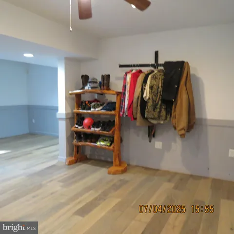 a view of wooden door