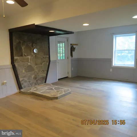 a view of wooden door