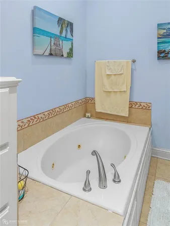 a bathroom with a tub