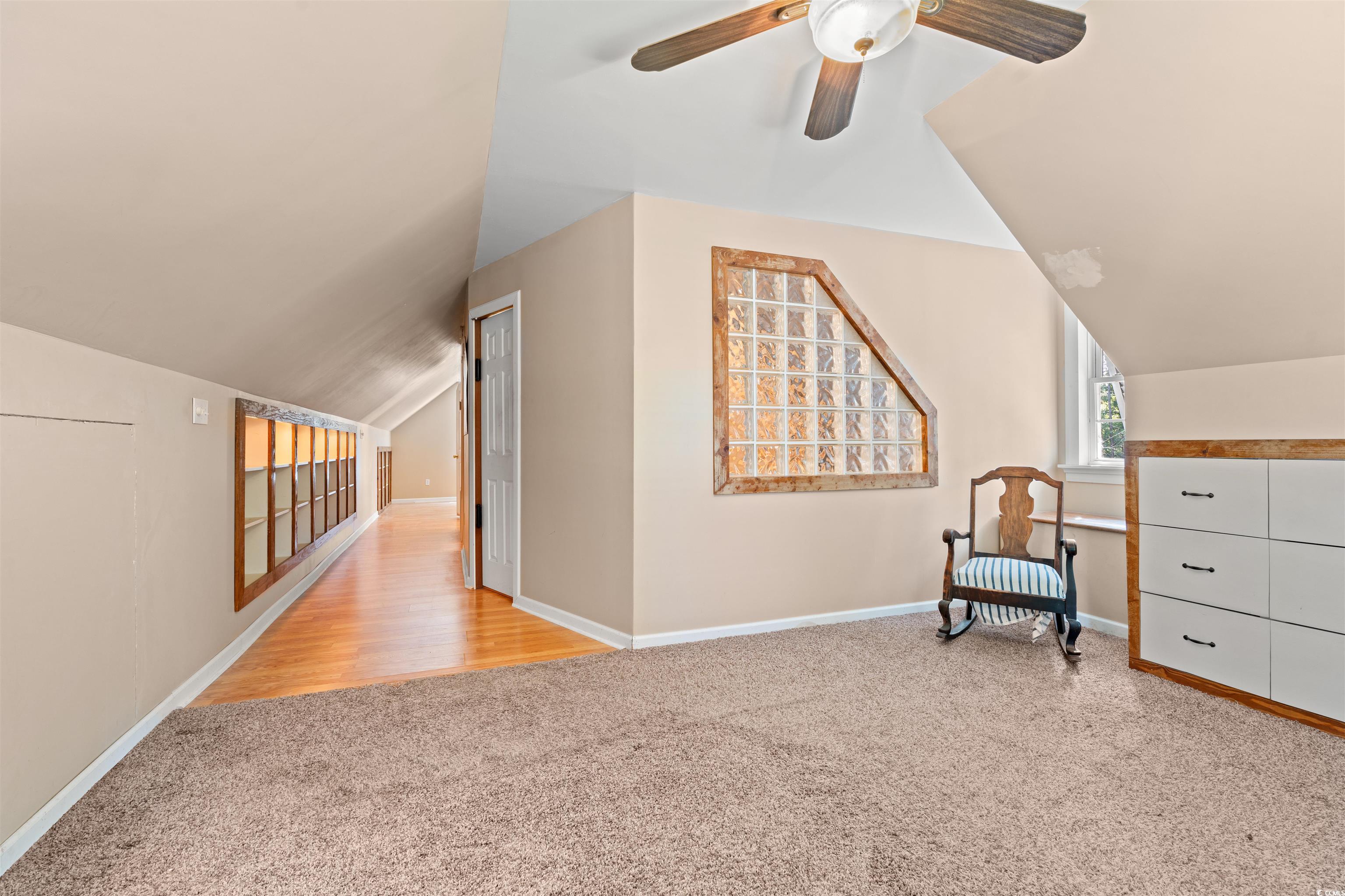 938 Fox Hollow Road Conway, SC 29526 - Photo 21 of 39 Bonus room featuring carpet, lofted ceiling, and ceiling fan