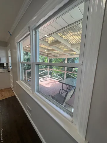 a view of a glass door