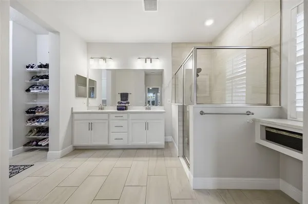 a view of a patio with a yard