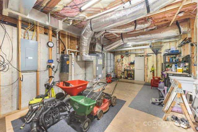 a view of a garage with rack