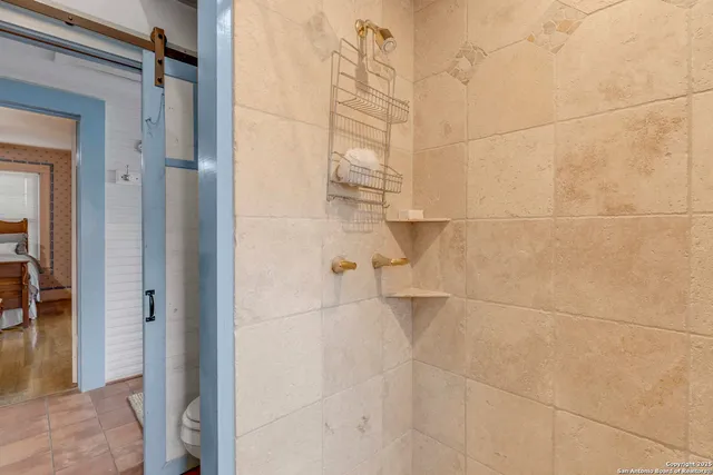 a bathroom with a shower
