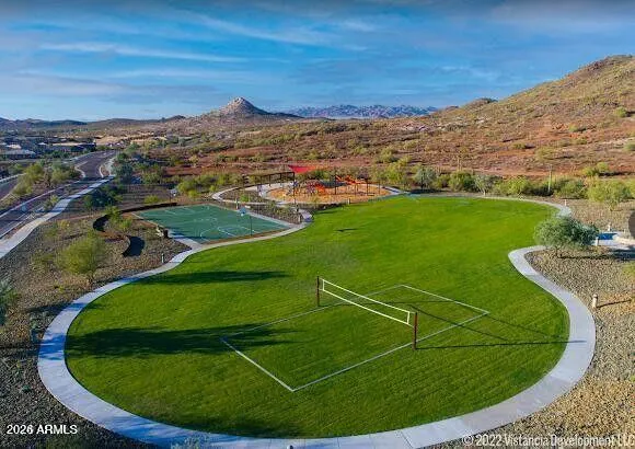 an aerial view of a football ground