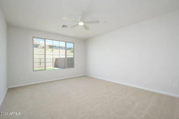 an empty room with a window