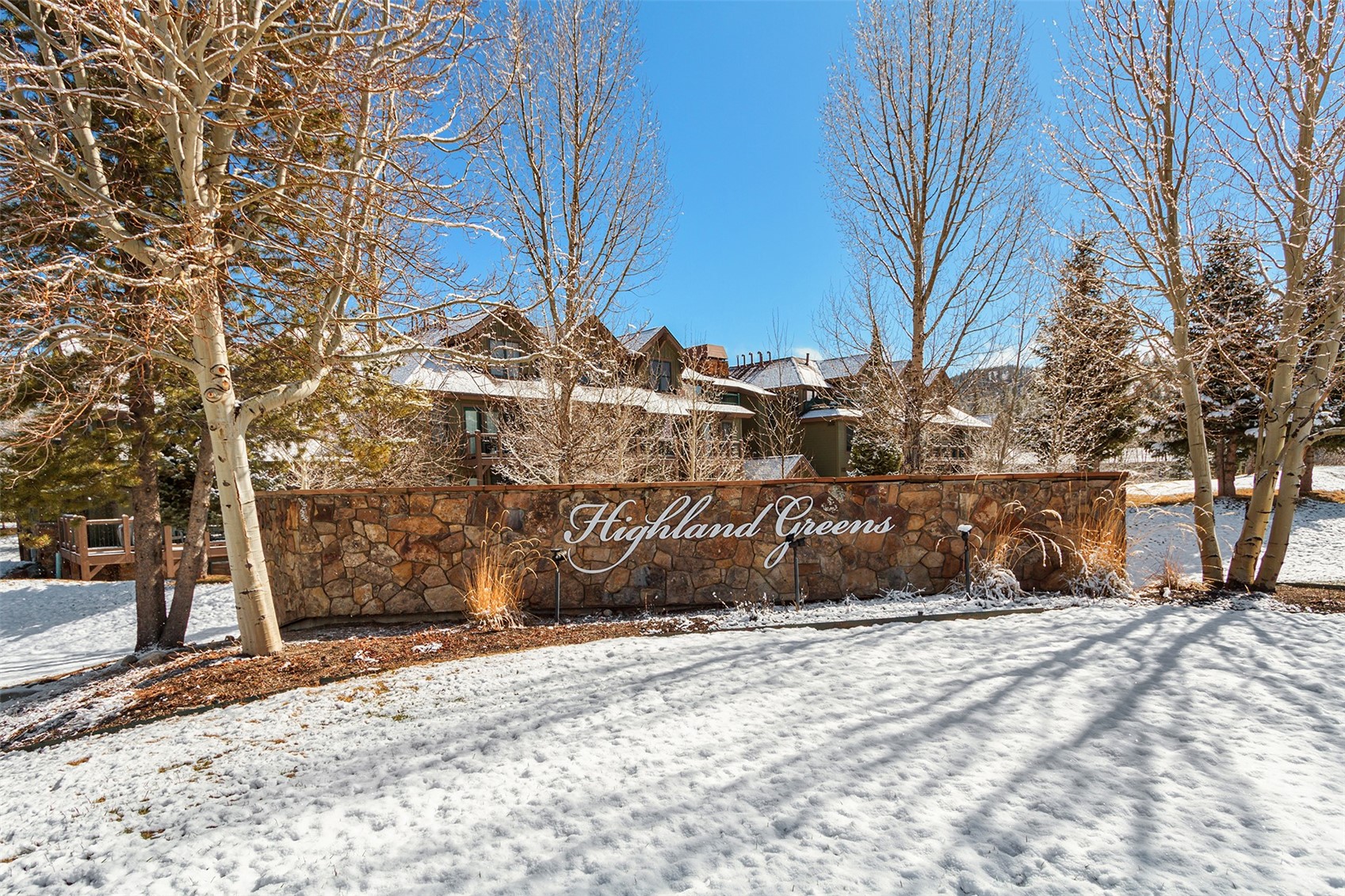 34 Highfield Trail, Unit 404 Breckenridge, CO 80424 - Photo 23 of 25 a view of a yard with snow on the road