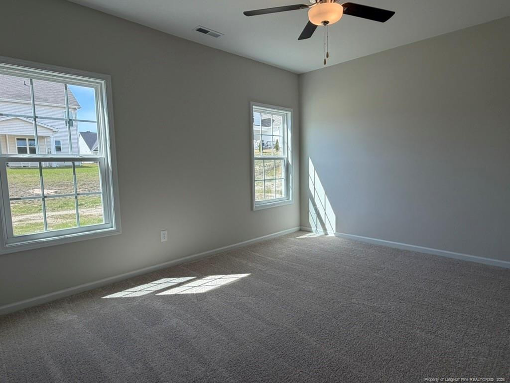 5409 Short Leaf Road Fayetteville, NC 28311 - Photo 23 of 40 en empty room with windows and chandelier fan
