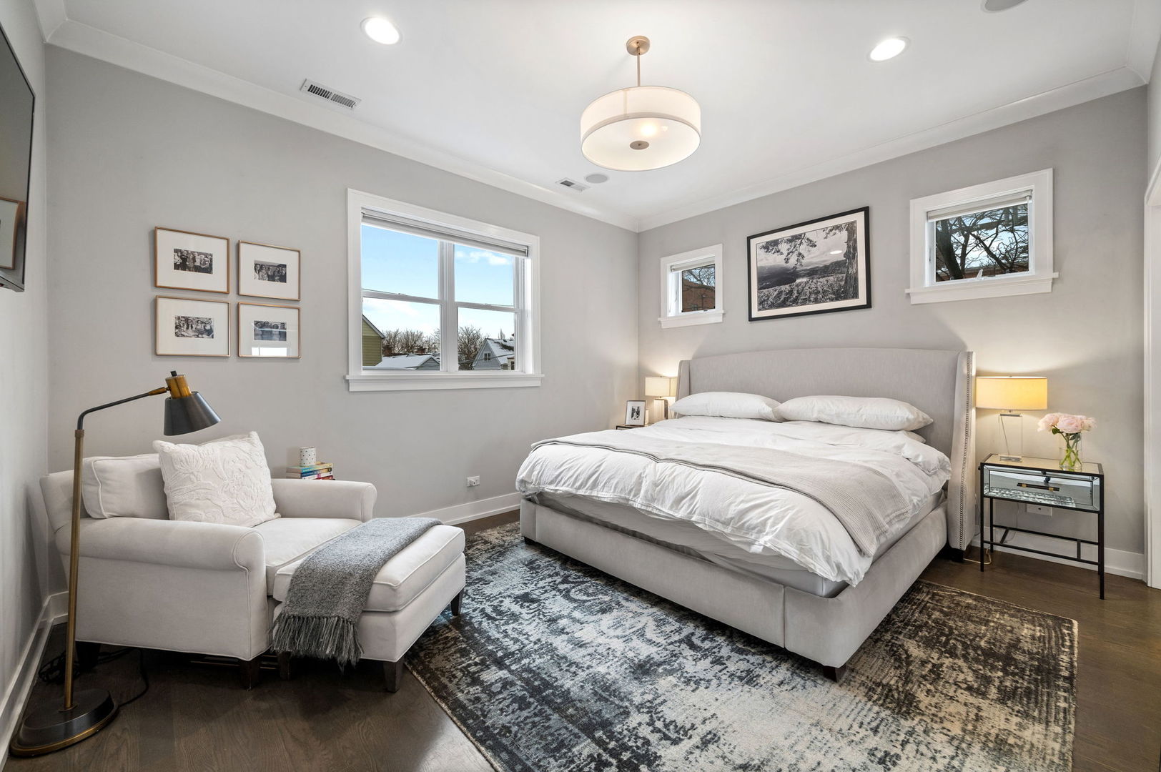 1341 West George Street, Unit 2 Chicago, IL 60657 - Photo 13 of 20 a bedroom with a bed and a couch