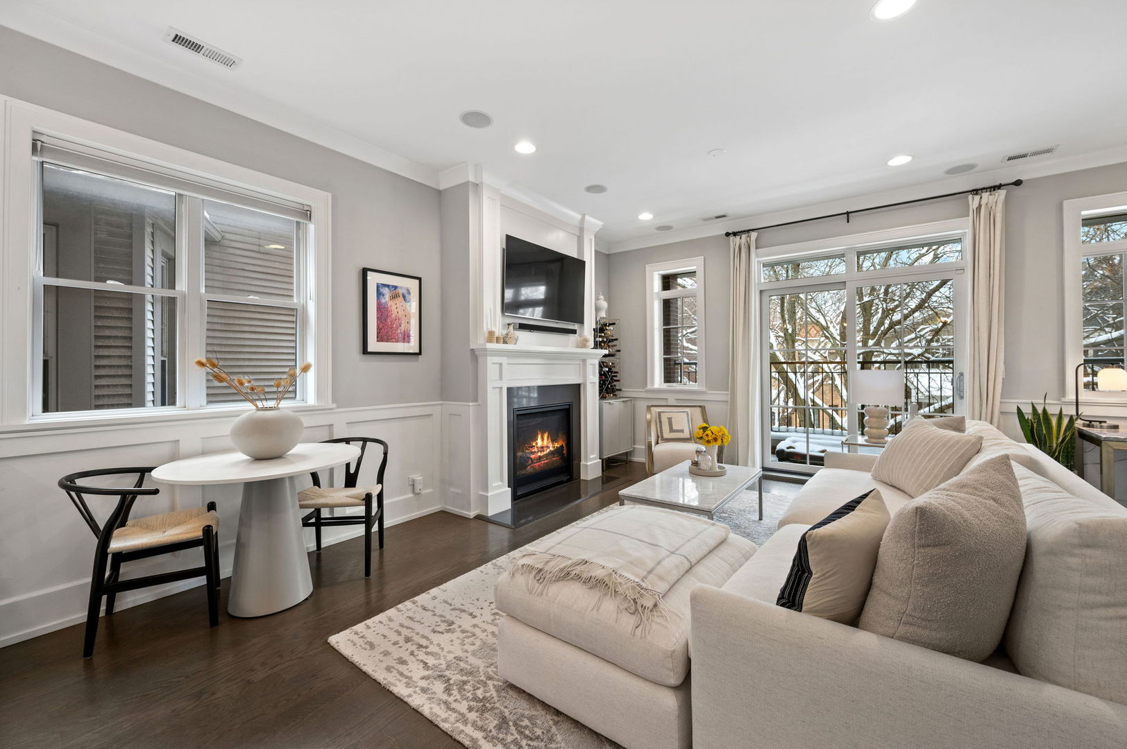 1341 West George Street, Unit 2 Chicago, IL 60657 - Photo 3 of 20 a living room with furniture fireplace and window