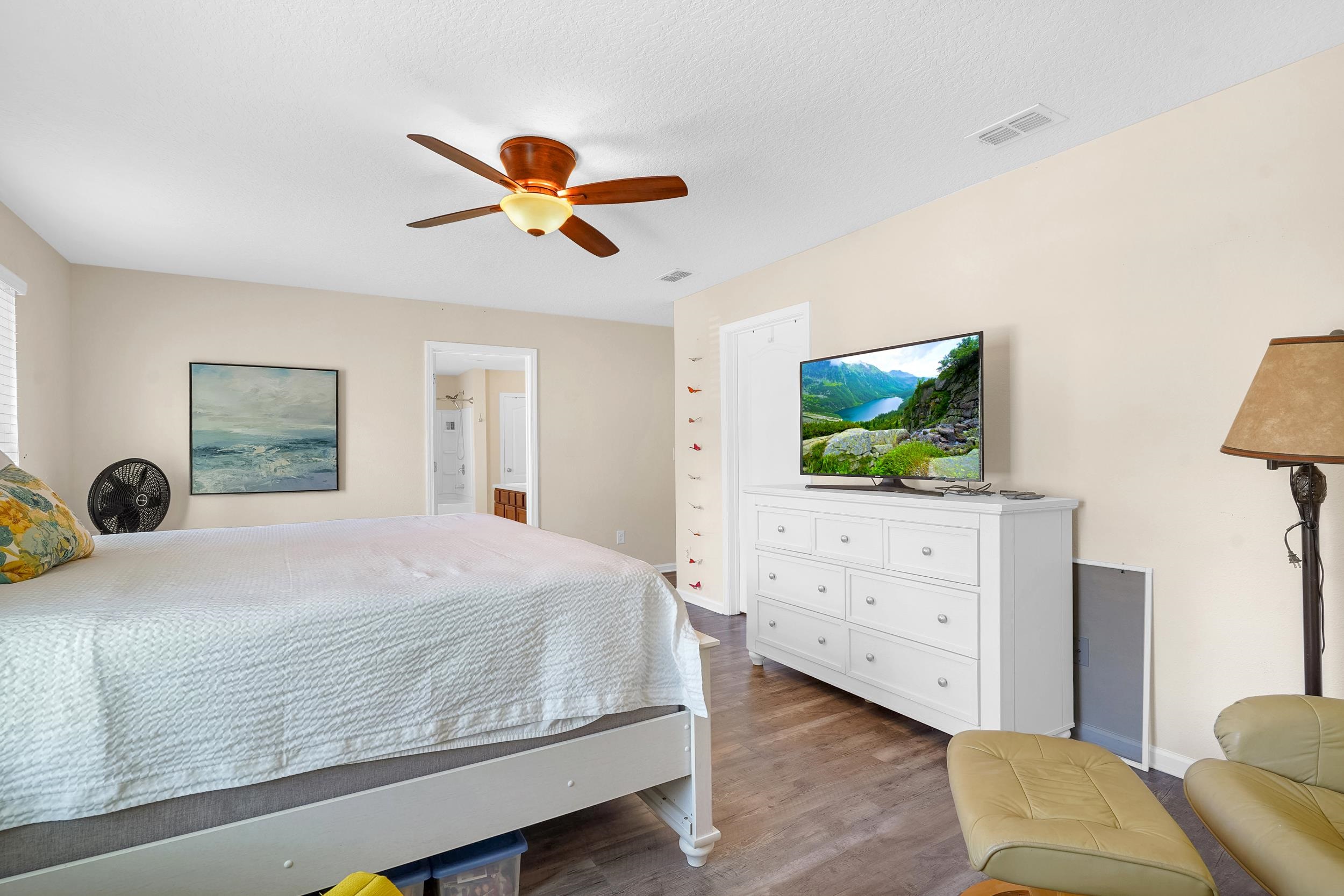 167 Codman Drive St. Augustine, FL 32084 - Photo 20 of 40 a bedroom with a bed and a flat screen tv