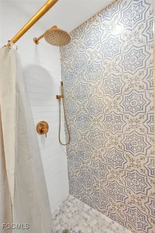 a bathroom with a shower