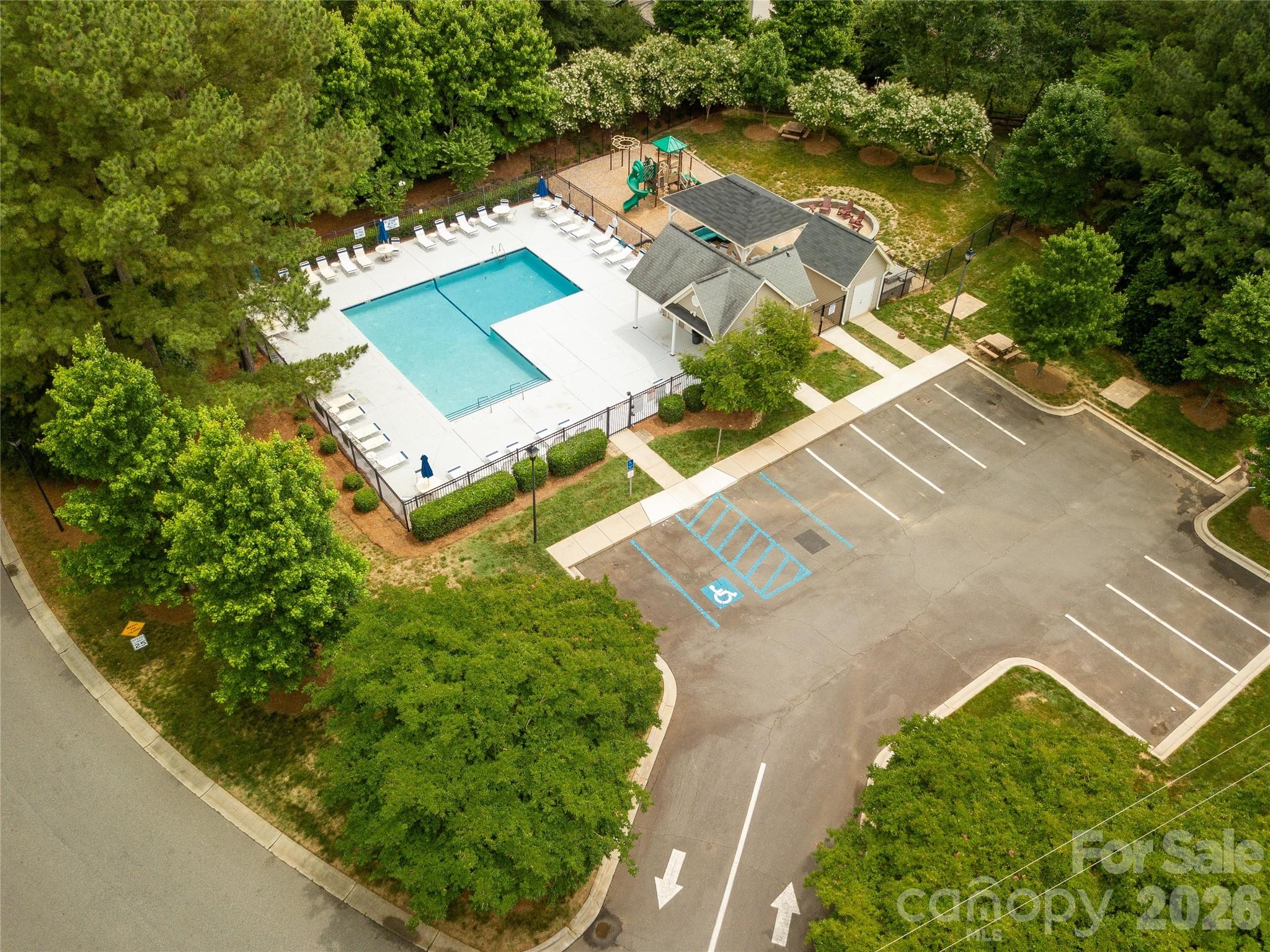 879 Ivy Trail Way Fort Mill, SC 29715 - Photo 39 of 44 an aerial view of residential house with outdoor space and swimming pool