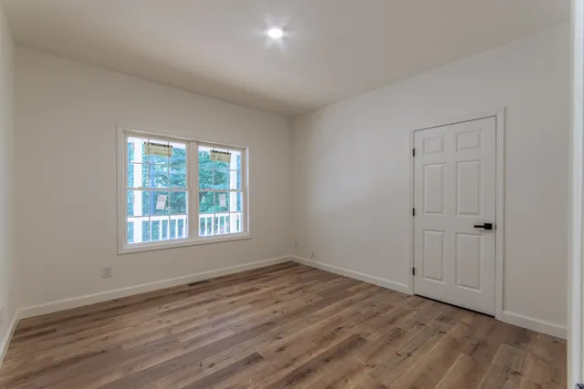 an empty room with a window