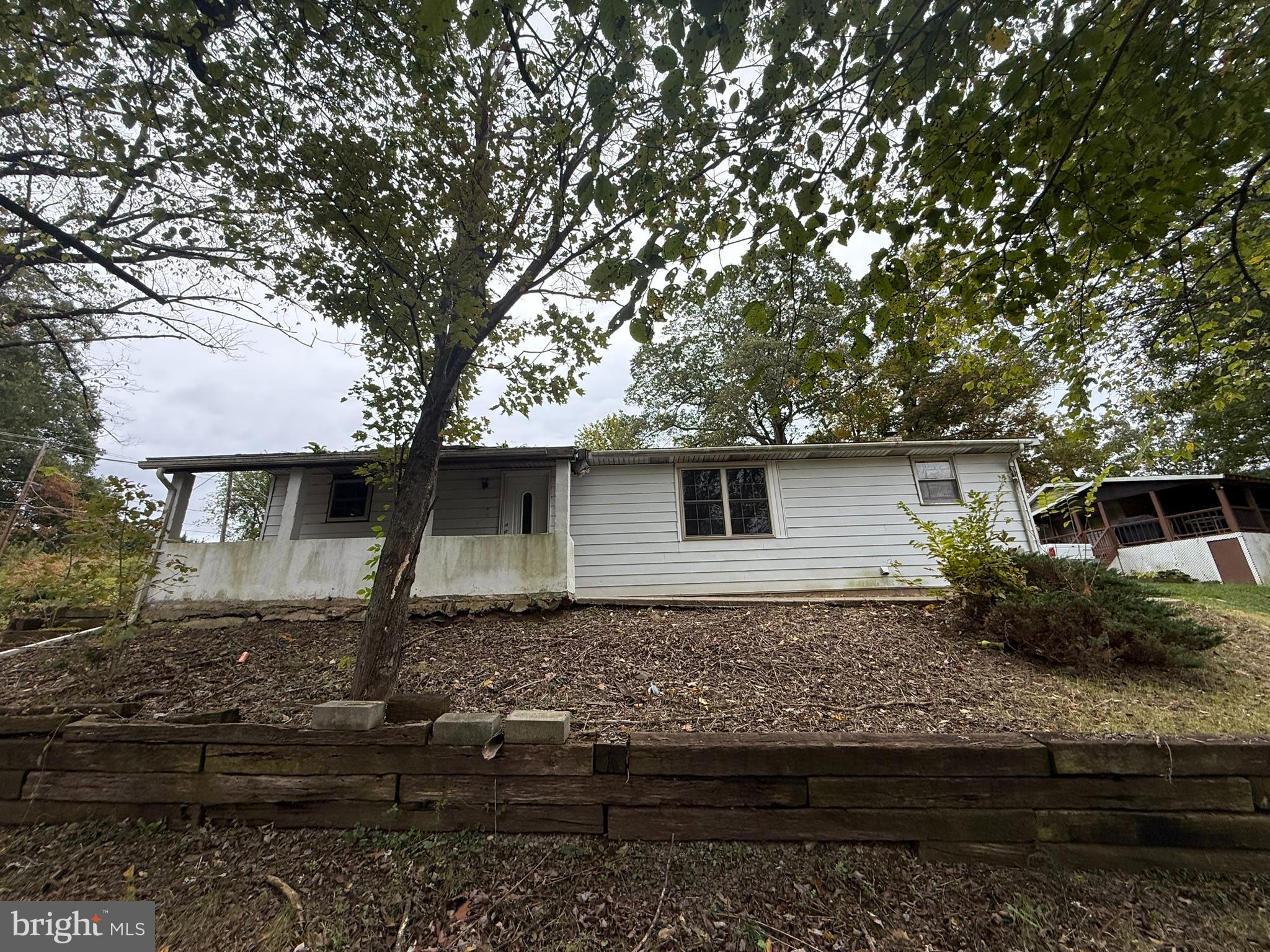 a house that has a tree in front of the house