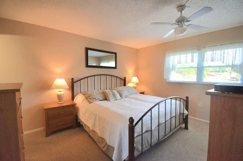 936 Virginia Street, Unit 206 Dunedin, FL 34698 - Photo 6 of 22 a bedroom with a bed and a chandelier