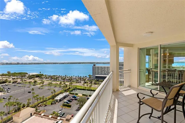 a view of a lake with a beach