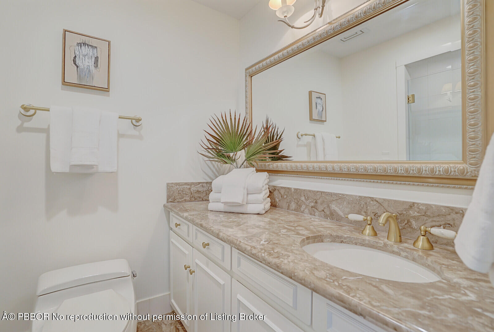 2 North Breakers Row, Unit ST2 Palm Beach, FL 33480 - Photo 25 of 30 a bathroom with a granite countertop sink a toilet and a mirror