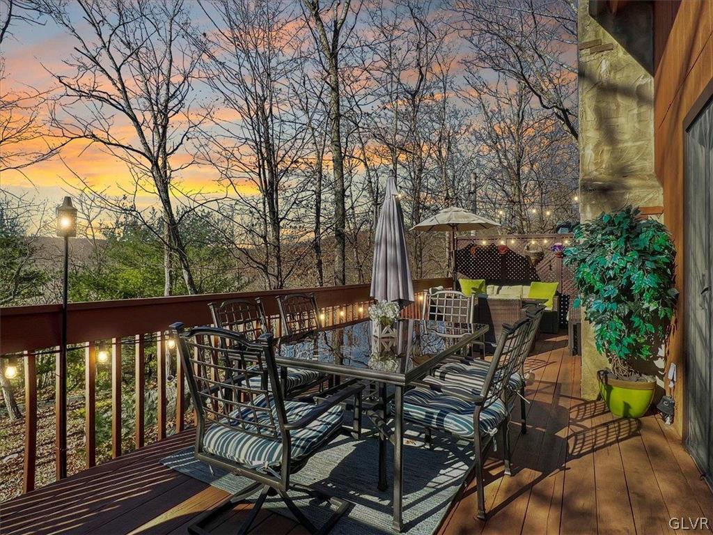176 Stafford Drive Bushkill, PA 18324 - Photo 43 of 50 a view of balcony with wooden floor and outdoor seating