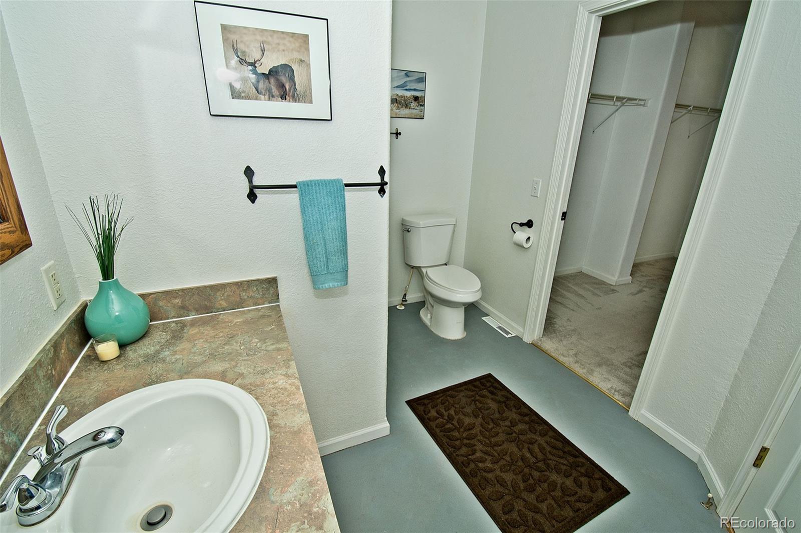 1372 North Saddlerock Trail Crestone, CO 81131 - Photo 36 of 43 a bathroom with a granite countertop sink and a mirror