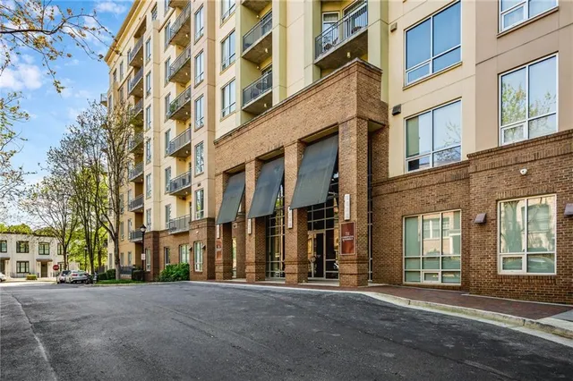 front view of a brick building