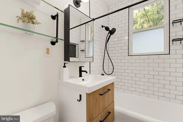 a bathroom with a sink a toilet and a bathtub