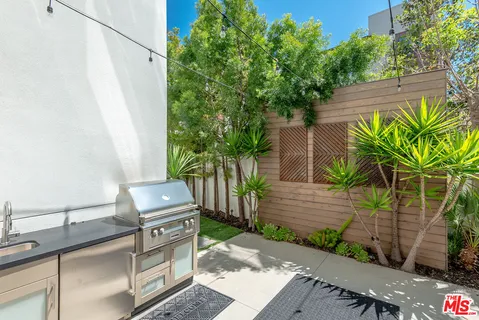 a view of a backyard with plants