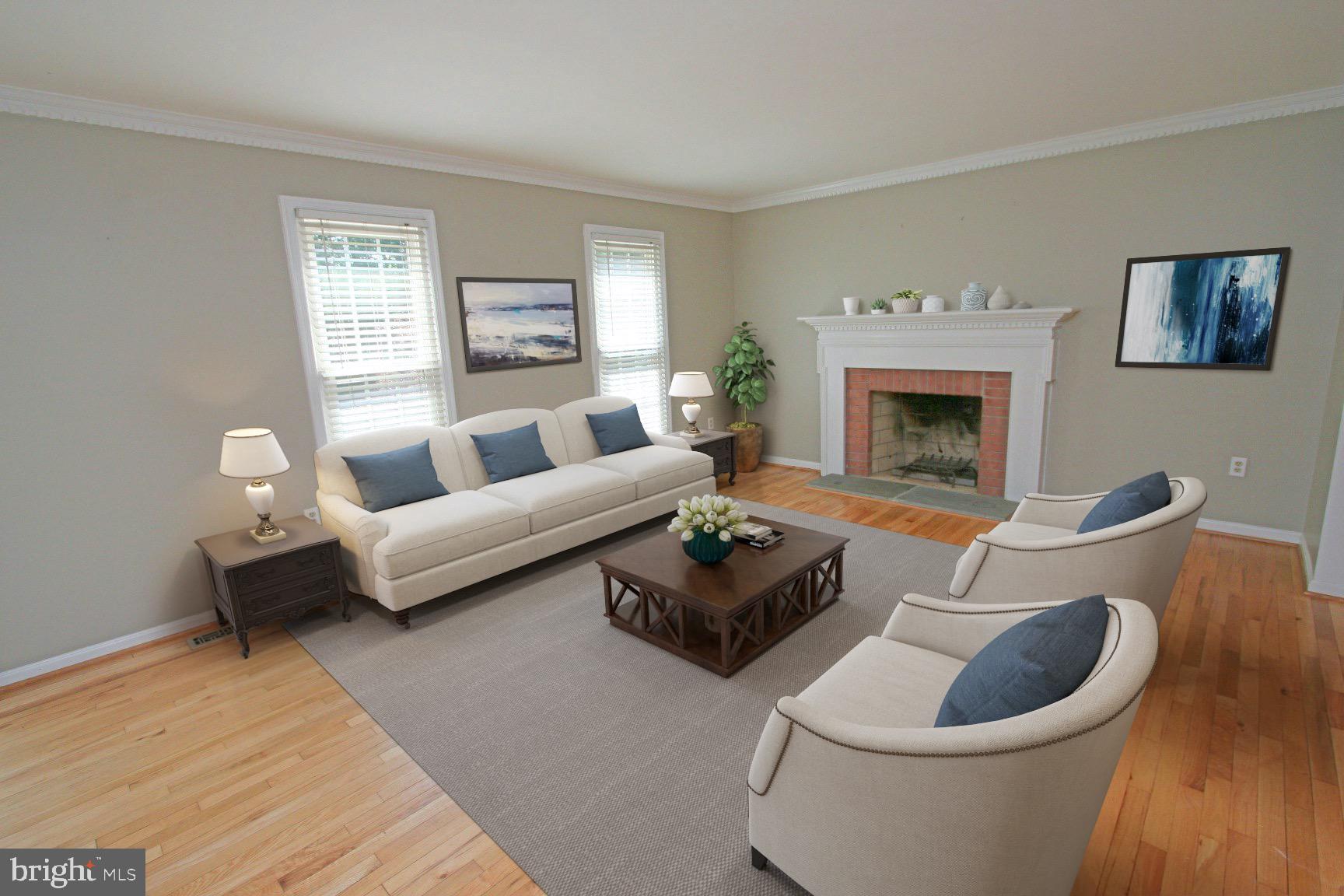 1908 Rainbow Drive Silver Spring, MD 20905 - Photo 7 of 14 a living room with furniture and a fireplace