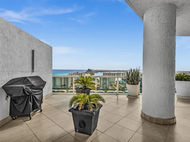 a view of a city from a balcony