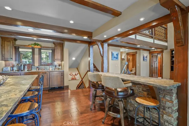 a kitchen with lots of counter top space