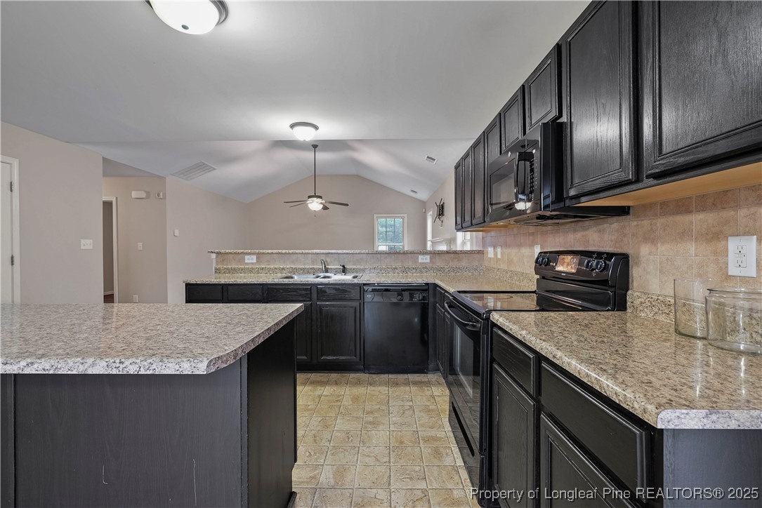 720 Cape Fear Road Raeford, NC 28376 - Photo 11 of 35 a kitchen with stainless steel appliances granite countertop a sink stove and cabinets
