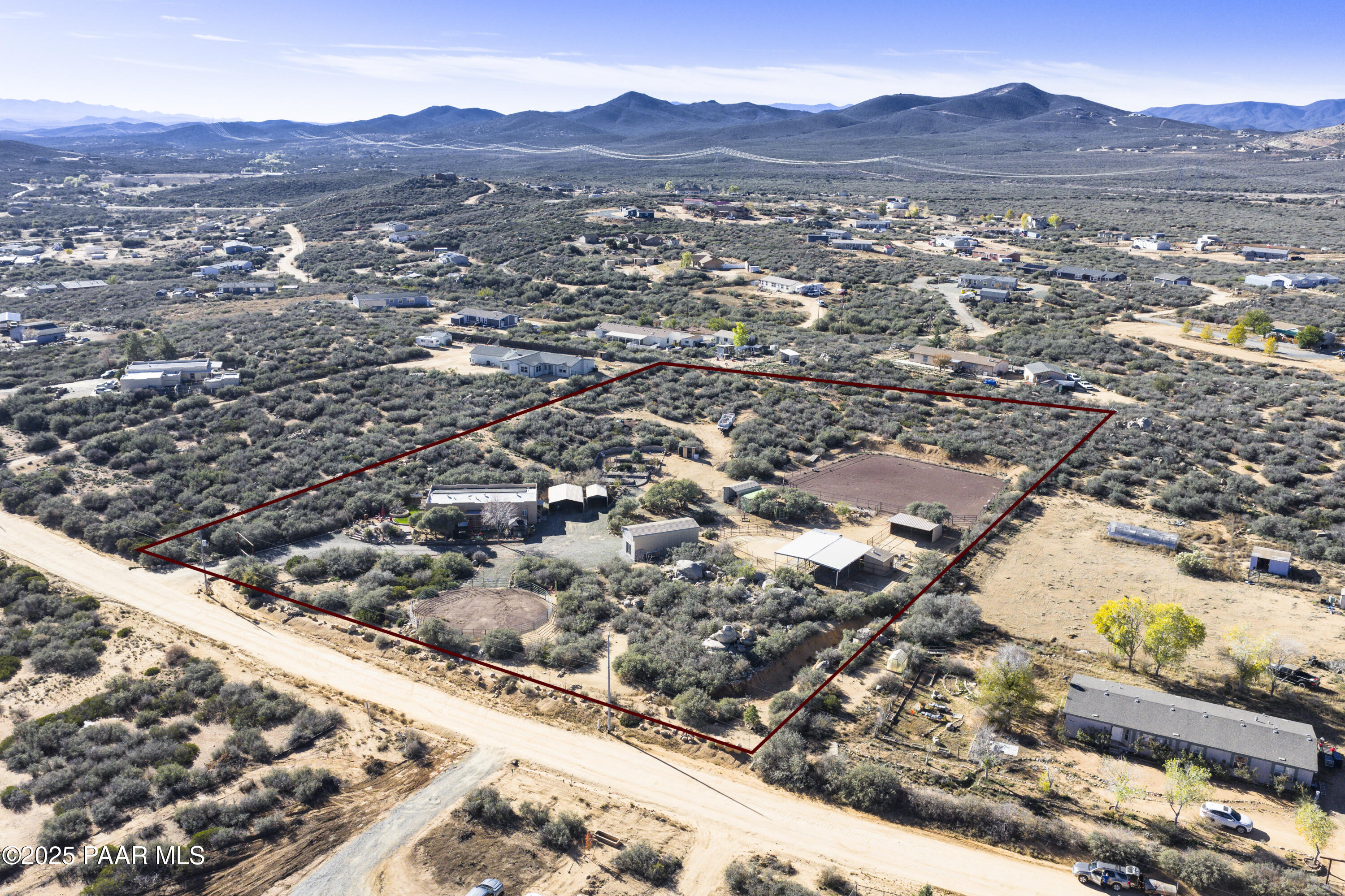 760 Yarber Wash Road Dewey, AZ 86327 - Photo 21 of 66 an aerial view of residential houses with outdoor space