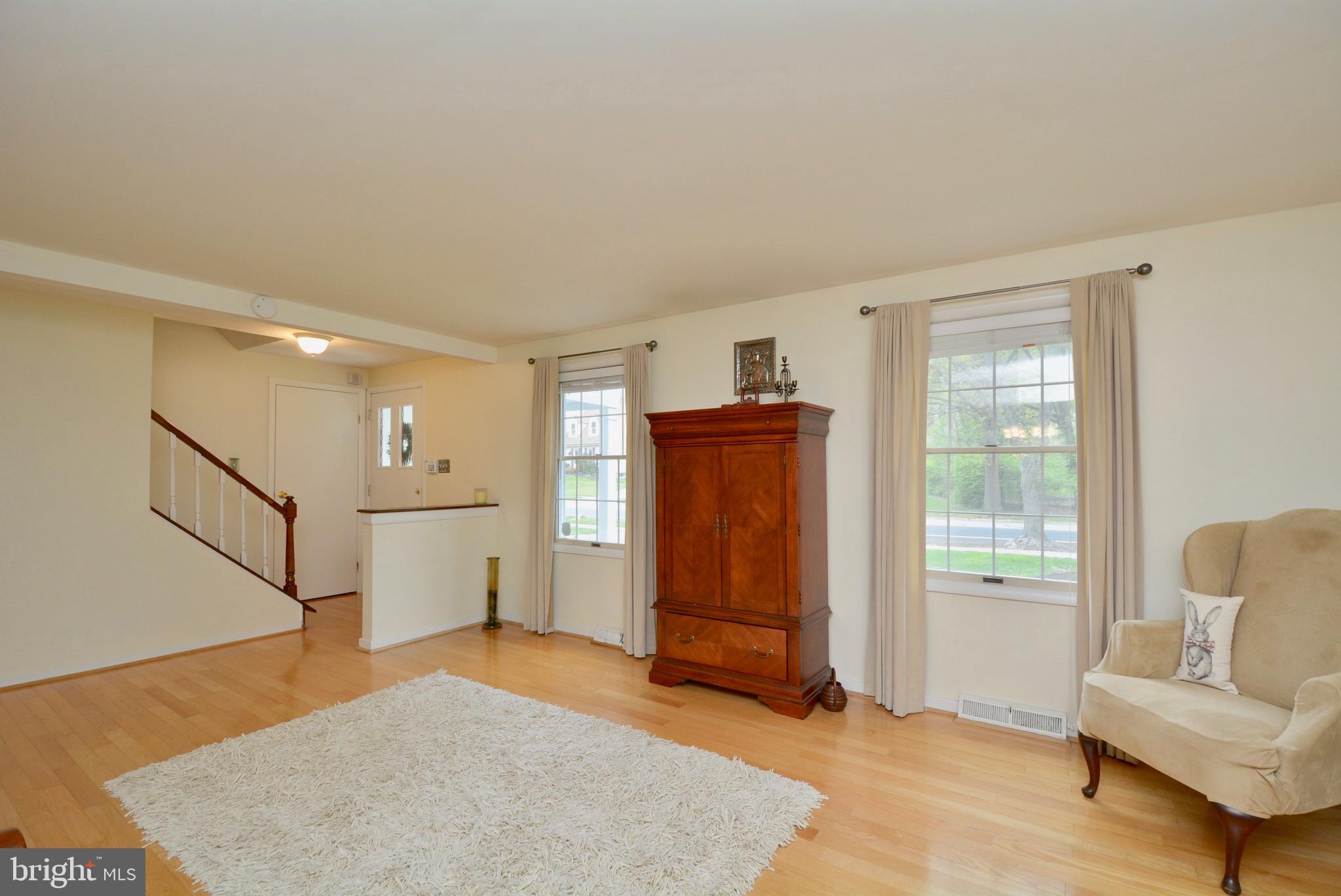 The hardwood floors are gleaming