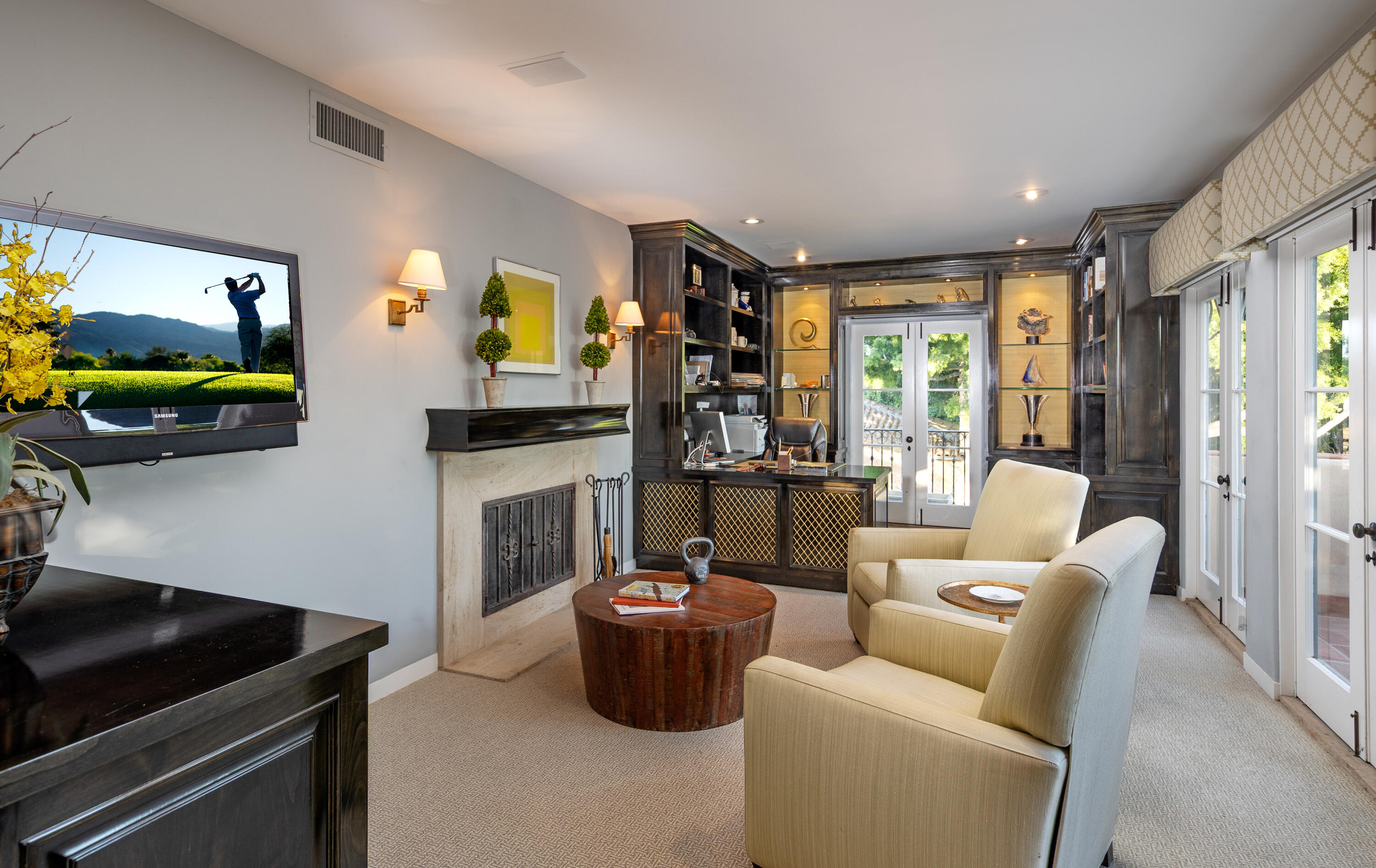 1029 Alston Road Montecito, CA 93108 - Photo 17 of 24 a living room with furniture and a fireplace