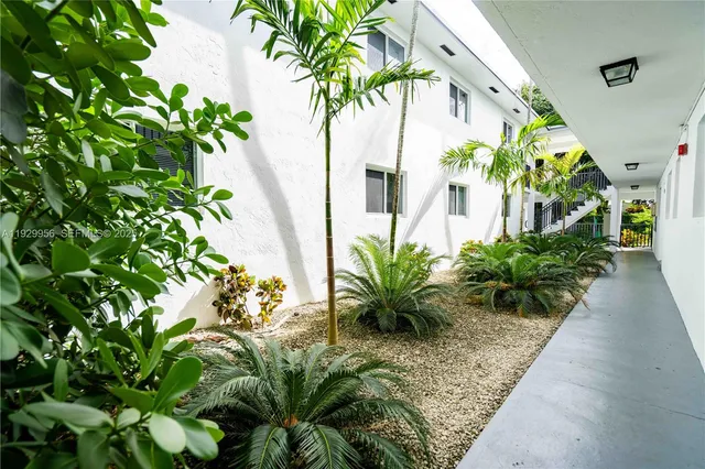 a potted plant sitting in front of a house