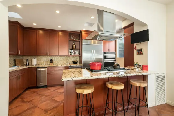 a living room with furniture